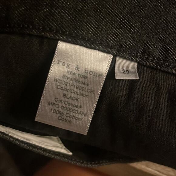 Rag & Bone Maya High Rise Denim Shorts in Black. (29) - Picture 8 of 8